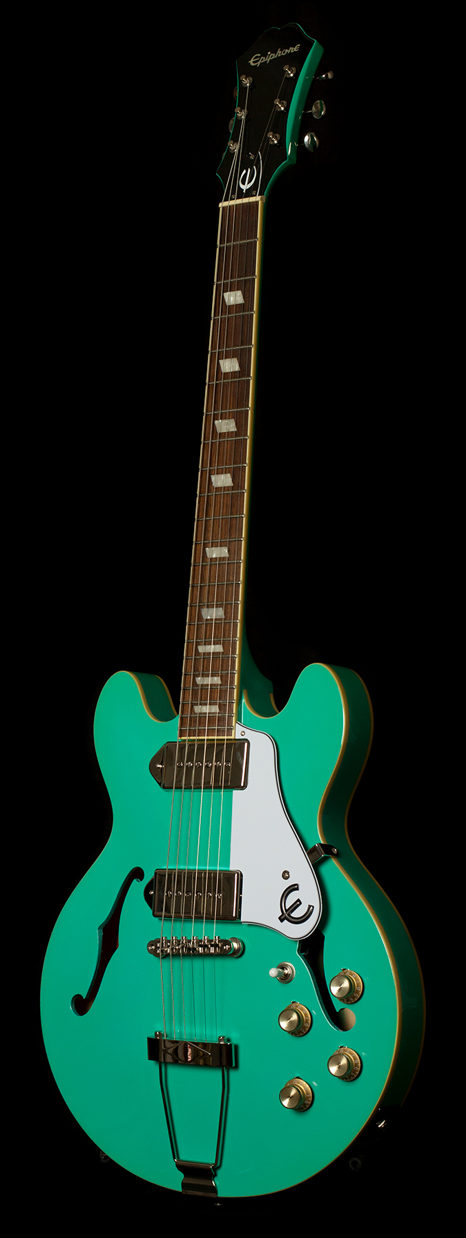 epiphone exclusive run casino turquoise with bigsby